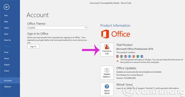 Tải Office 2016 Full Active, Active Office 2016 mới nhất 12