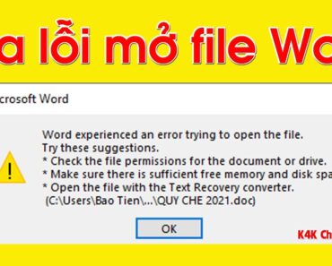 3 CÁCH SỬA LỖI KHÔNG MỞ ĐƯỢC FILE WORD TRÊN MÁY TÍNH