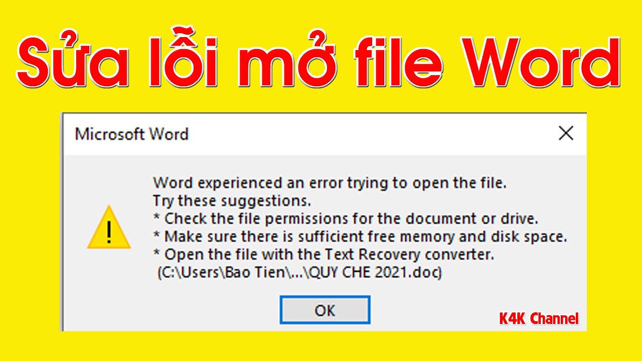 3 CÁCH SỬA LỖI KHÔNG MỞ ĐƯỢC FILE WORD TRÊN MÁY TÍNH