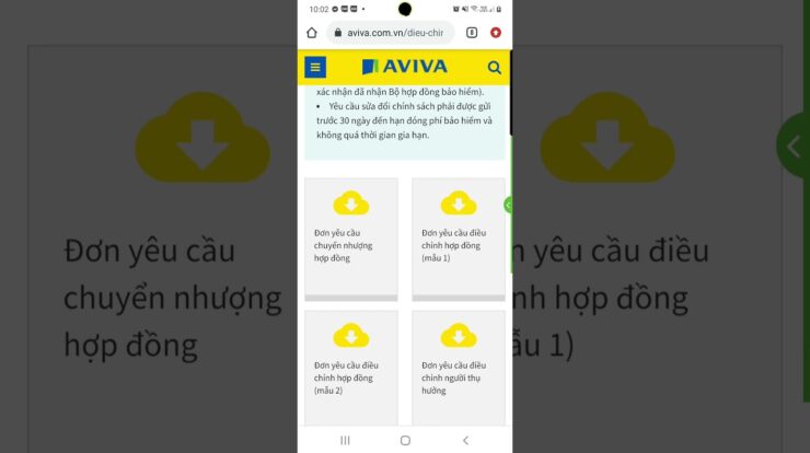 CÁCH TẢI MẪU VÀ ĐIỀU CHỈNH HỒ SƠ CHO KH AVIVA