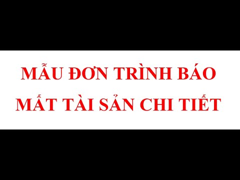 CÁCH VIẾT ĐƠN TRÌNH BÁO MẤT TÀI SẢN CHI TIẾT