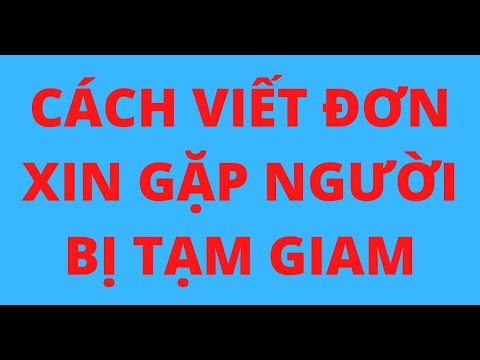 CÁCH VIẾT ĐƠN XIN GẶP NGƯỜI BỊ TẠM GIAM