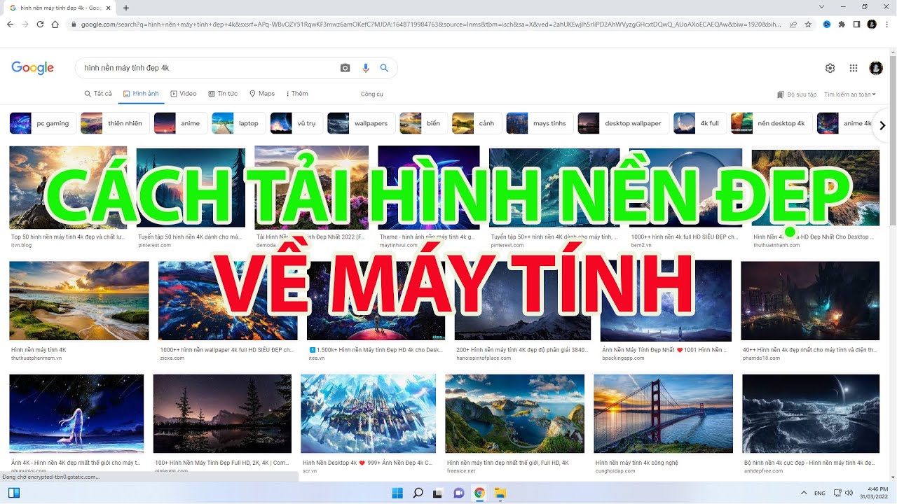 Cách Tải Hình Nền Về Máy Tính