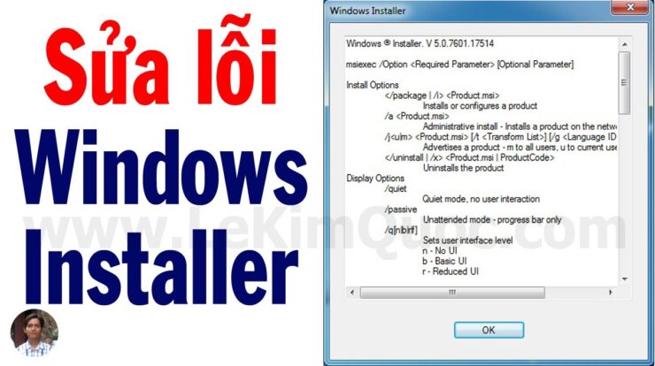 ⚙️ Cách khắc phục lỗi Windows Installer (không cài được phần mềm) khi tải về từ Internet