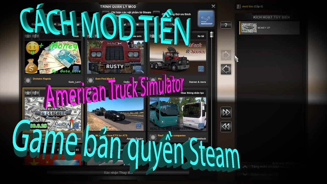 Cách mod tiền trên American Truck Simulator – Game BẢN QUYỀN trên Steam