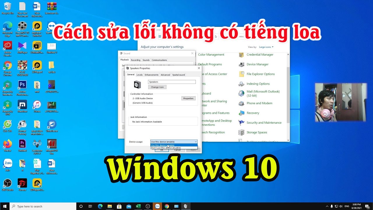 Cách sửa lỗi mất âm thanh trên win 10 | Máy tính không có loa, loa bị gạch chéo