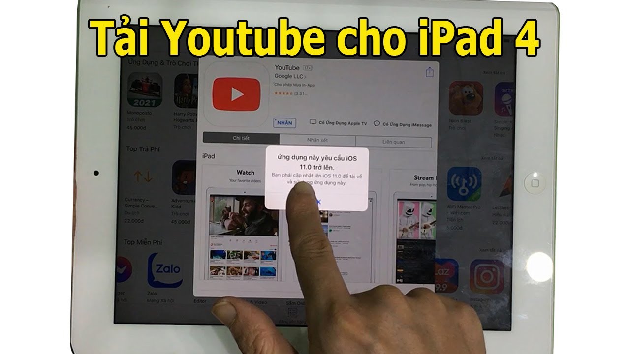 Cách tải Youtube cho iPad 4 iOS 10.3.4 thành công