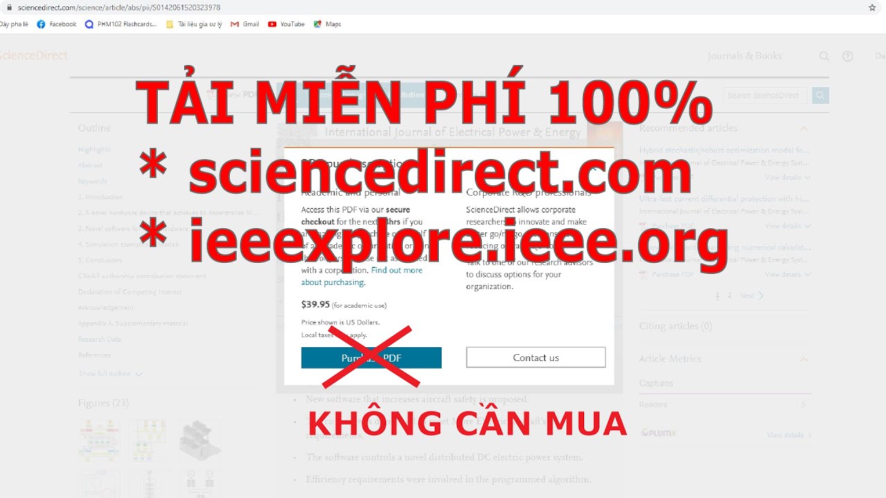 Cách tải báo khoa học từ sciencedirect và ieee | How to Download ScienceDirect Papers for Free 2021