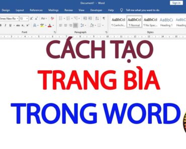 Cách tạo trang bìa trong word cực kỳ dễ dàng