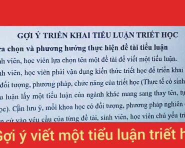 Cách viết một đề tài tiểu luận triết học