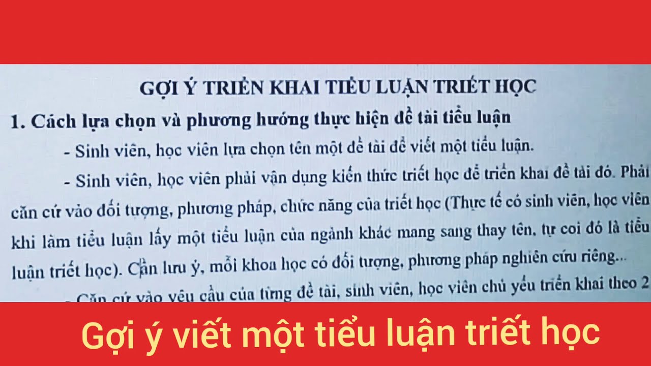 Cách viết một đề tài tiểu luận triết học