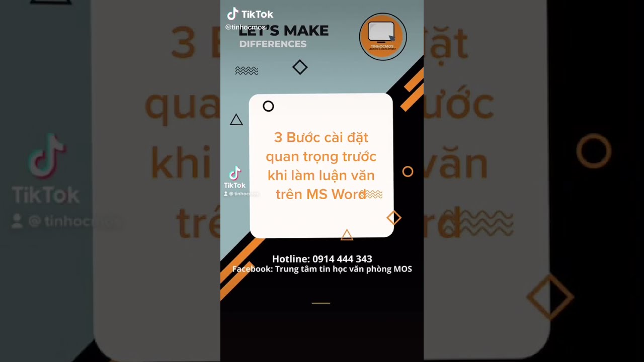 Cài đặt quan trọng trước khi làm luận văn trên MS Word #tinhocmos #word #microsoftword #xuhuong #fyp