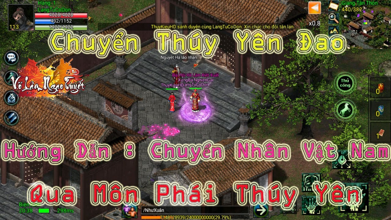 Chuyển Môn Phái Thúy Yên Đao … Hướng Dẫn Chuyển Nhân Vật Nam Qua Môn Phái Thúy Yên