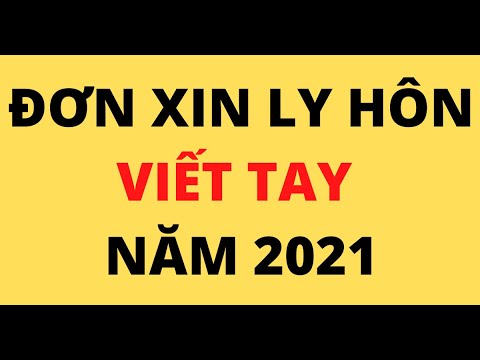 ĐƠN XIN LY HÔN VIẾT TAY