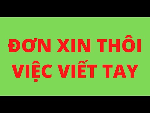 ĐƠN XIN THÔI VIỆC VIẾT TAY