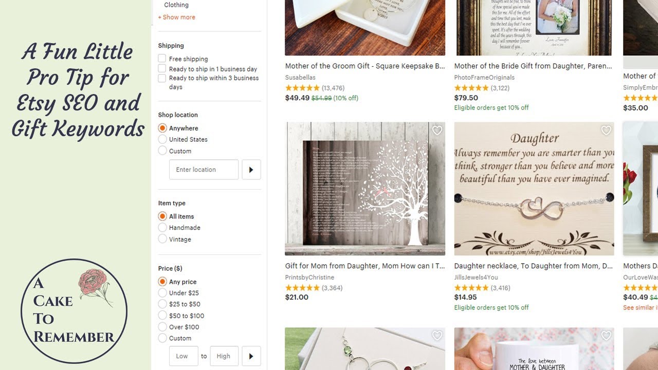 Etsy SEO tips- words that they ignore and don't ignore