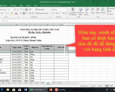 (Excel) Cách cố định dòng, cột tiêu đề trong excel | Mẹo Excel hay