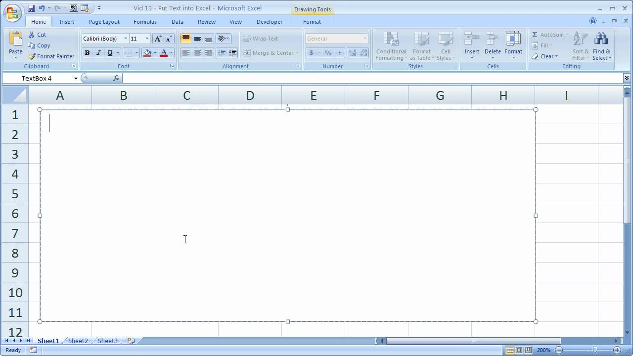 Excel Tips 13 – Text Box in Excel – Put Large Amounts of Text into Excel