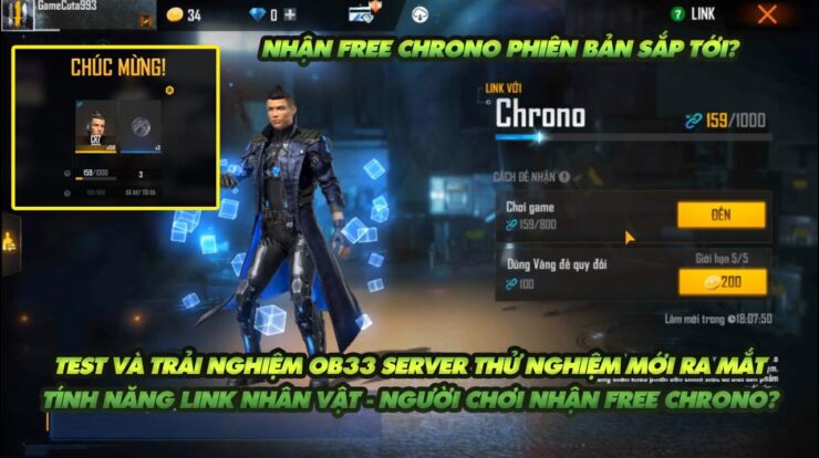 FREE FIRE | TẢI VÀ TRẢI NGHIỆM PHIÊN BẢN MỚI OB33 TEST – TÍNH NĂNG LINK NHÂN VẬT NHẬN FREE CHRONO?