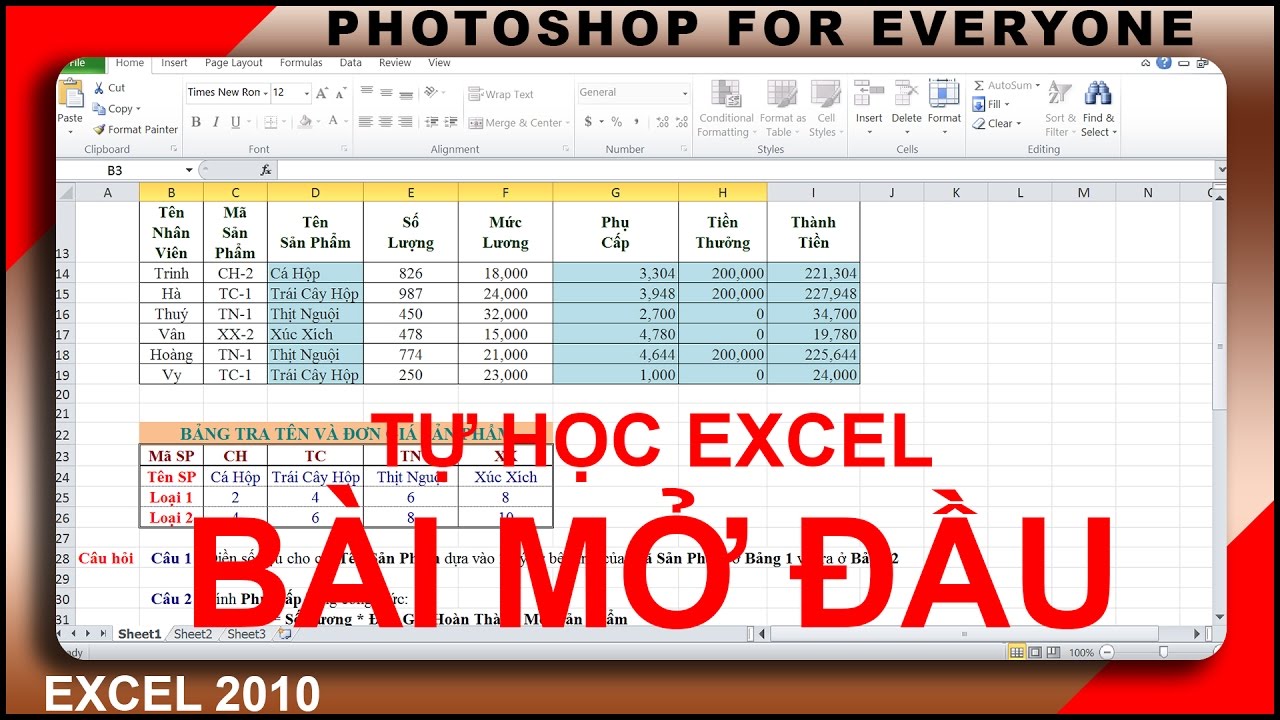 Học excel cơ bản | Những khái niệm quan trọng bắt đầu tự học.