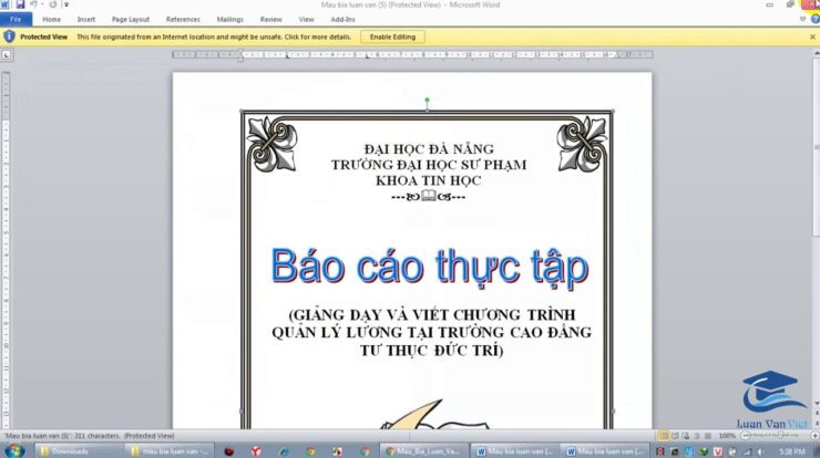Hướng dẫn Download Mẫu bìa Luận Văn, Tiểu luận, Báo cáo, Chuyên đề