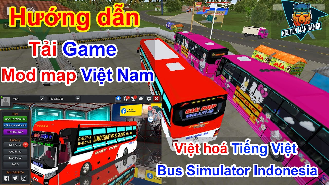 Hướng dẫn Tải Game, Mod Map Việt Nam, Việt Hóa Tiếng Việt trong Bus simulator indonesia | BUSSID