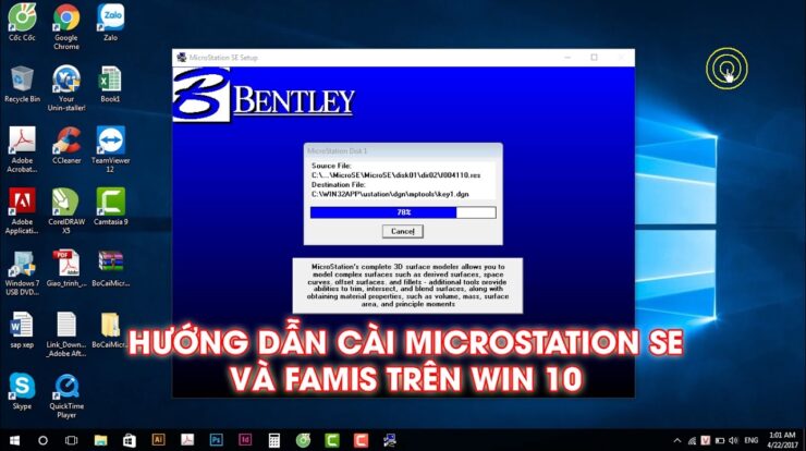 Hướng dẫn cài đặt Microstation SE famis và sửa lỗi font Win 10