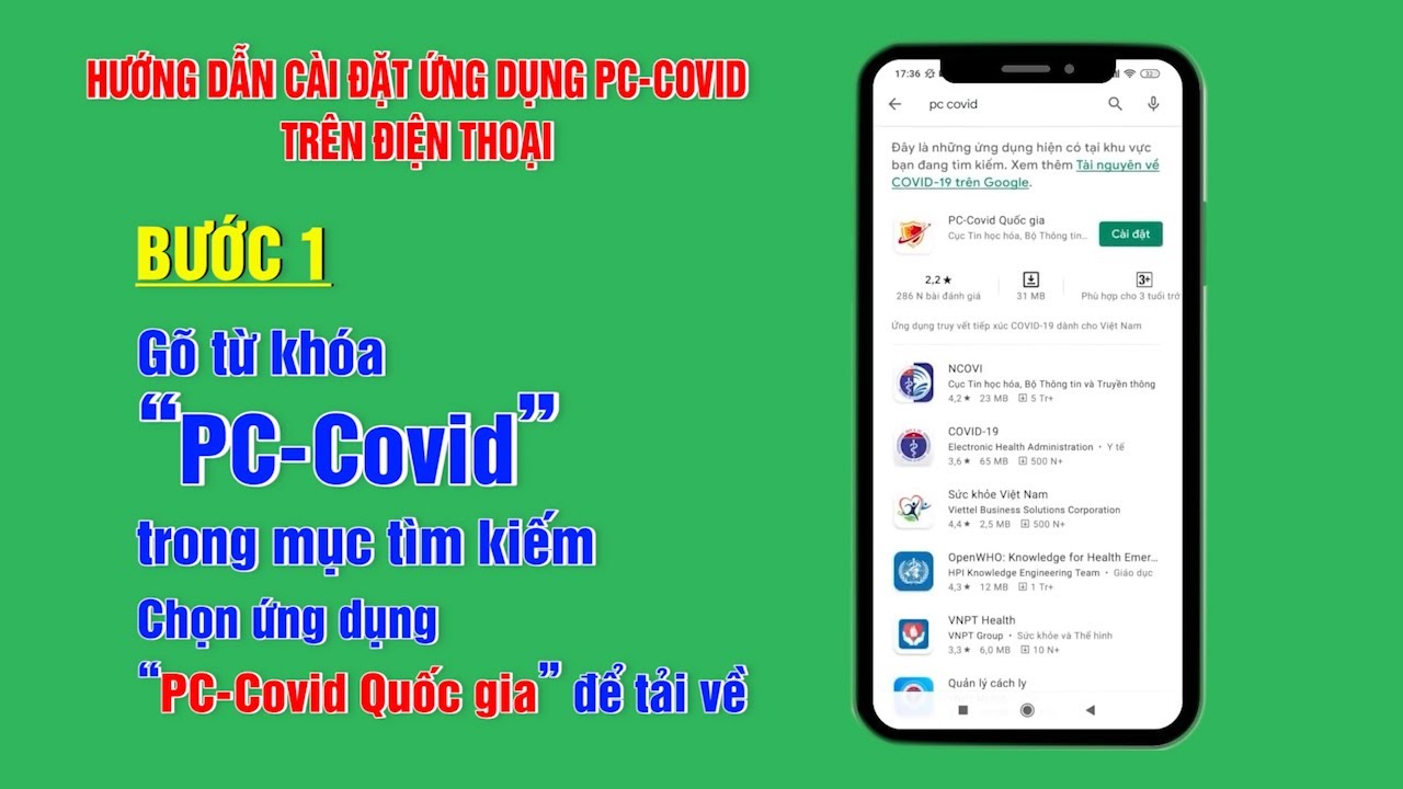 Hướng dẫn cài đặt PC-Covid trên điện thoại | BRTgo