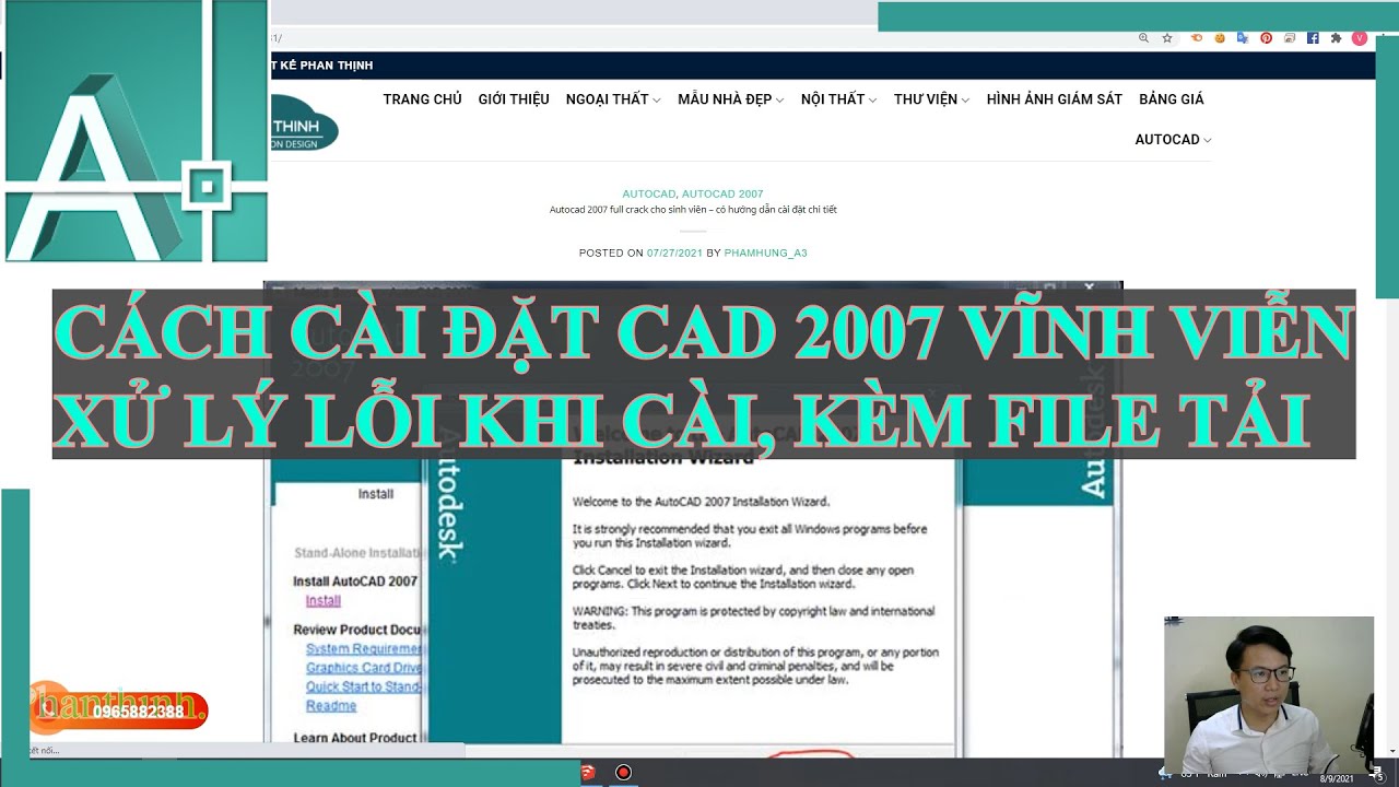 Hướng dẫn cài đặt autocad 2007 vĩnh viễn, xử lý lỗi khi cài đặt (có file cài kèm theo)