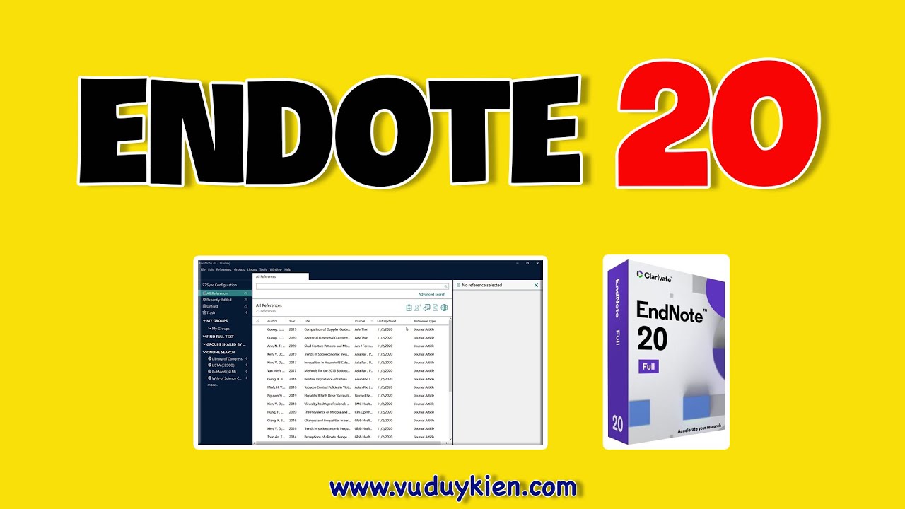 Hướng dẫn cài đặt và sử dụng Endnote 20 | TS.BS.Vũ Duy Kiên