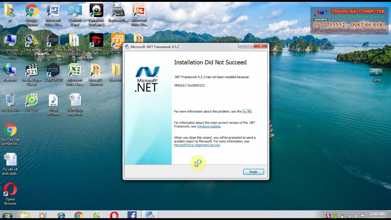 Hướng dẫn sửa lỗi không cài đặt được dotNet  – NetFramework trên Windows 7 mã lỗi HRESULT 0xc8000222