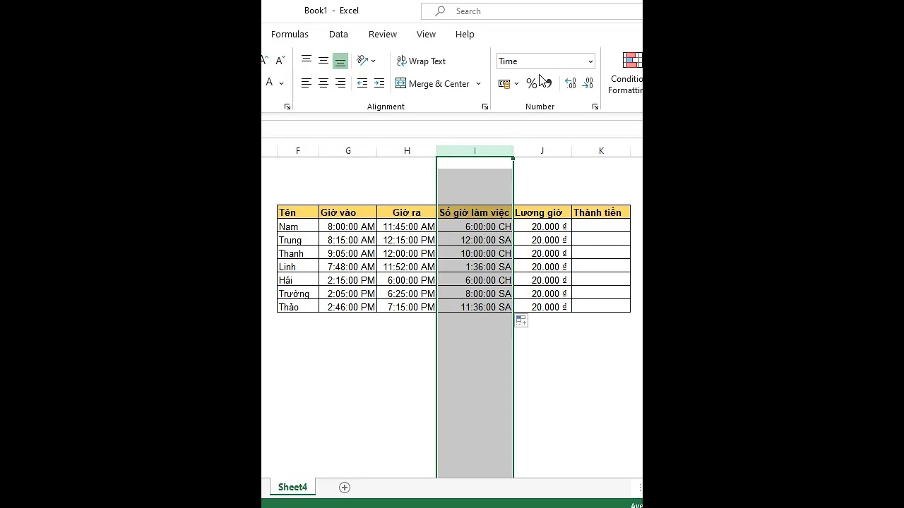 Hướng dẫn tính lương nhân viên part time trong excel | Thủ thuật excel