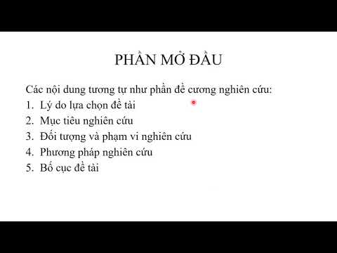 Hướng dẫn viết khóa luận tốt nghiệp- Phần mở đầu