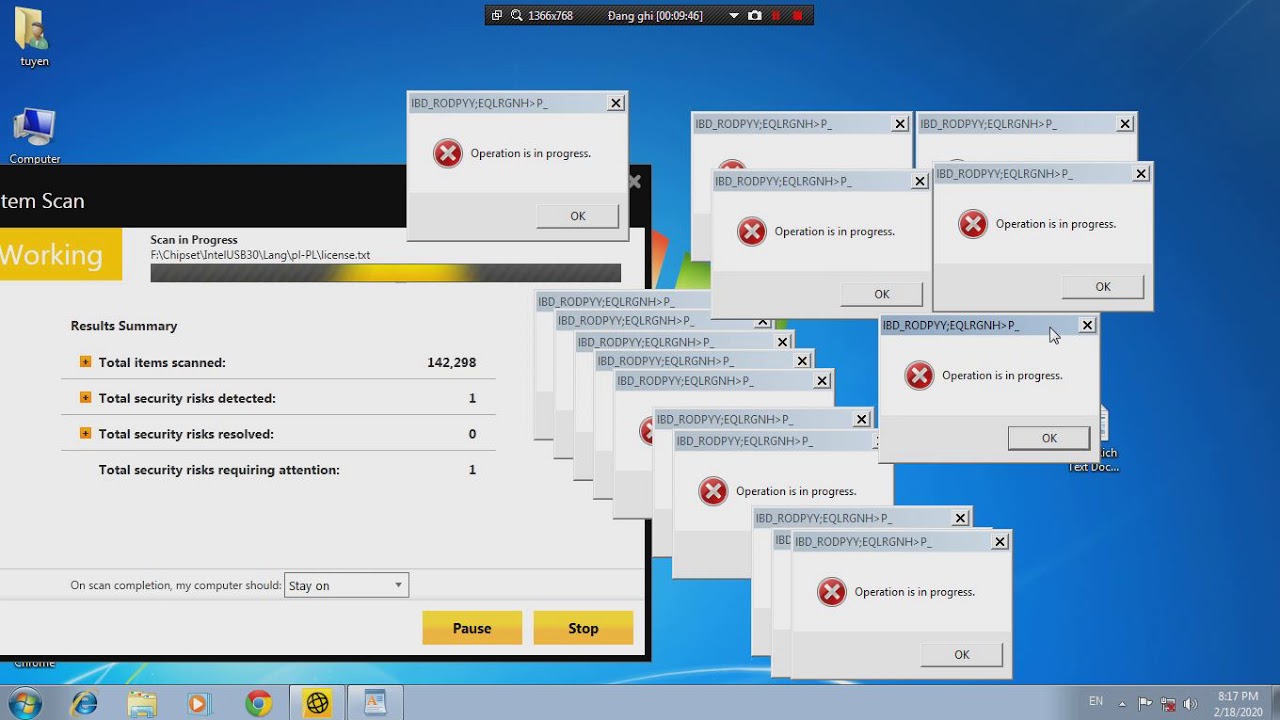 Hướng dẫn xửa lỗi máy tính bị opeation is in progress