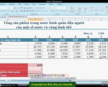 Kết hợp hàm Match và hàm VLookup (mẹo hay Excel)