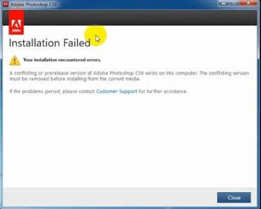 Khắc phục lỗi cài đặt Photoshop Cs6 Installation Failed