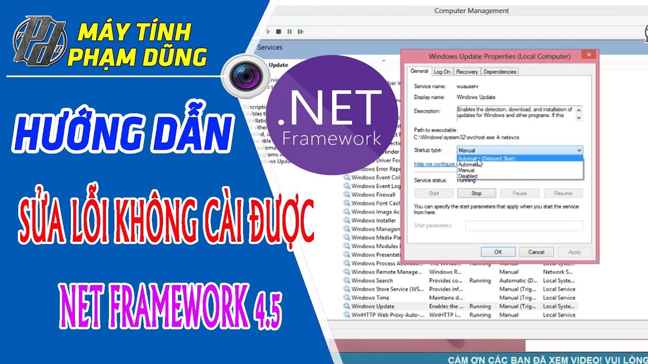 Khắc phục lỗi không cài được NET Framework trên máy tính