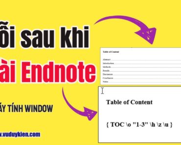 Lỗi sau khi cài đặt Endnote | Show field codes instead of their values