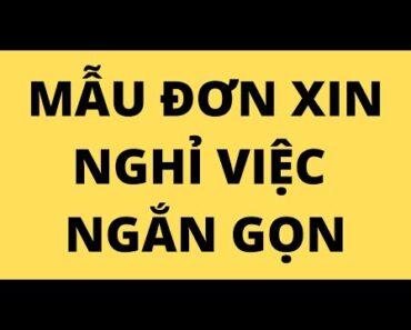 MẪU ĐƠN XIN NGHỈ VIỆC NGẮN GỌN