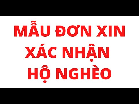 MẪU ĐƠN XIN XÁC NHẬN HỘ NGHÈO