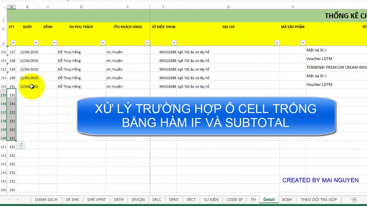 MẸO ĐÁNH SỐ THỨ TỰ TỰ ĐỘNG TRONG EXCEL