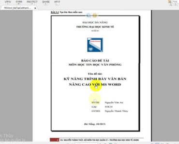 [MS.WORD] – Bài 3.1. Kỹ thuật tạo trang bìa cho báo cáo