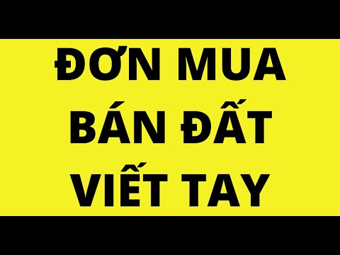 Mẫu đơn mua bán đất viết tay