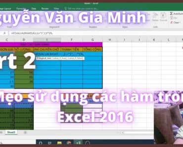 Mẹo sử dụng các hàm trong Excel 2016