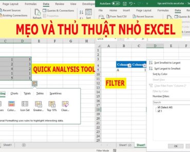 Mẹo và Thủ thuật Excel Quick Analysis Tool Filter