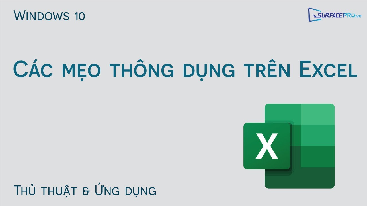 Một số mẹo thông dụng trên Excel