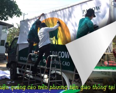 Quảng cáo trên xe tải – Mẫu quảng cáo trên xe tải thùng phẳng composite