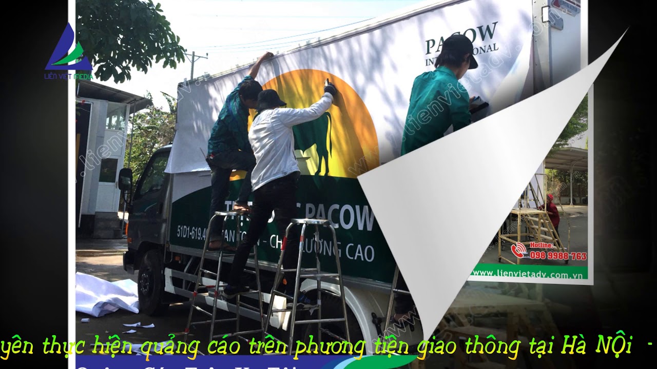 Quảng cáo trên xe tải – Mẫu quảng cáo trên xe tải thùng phẳng composite