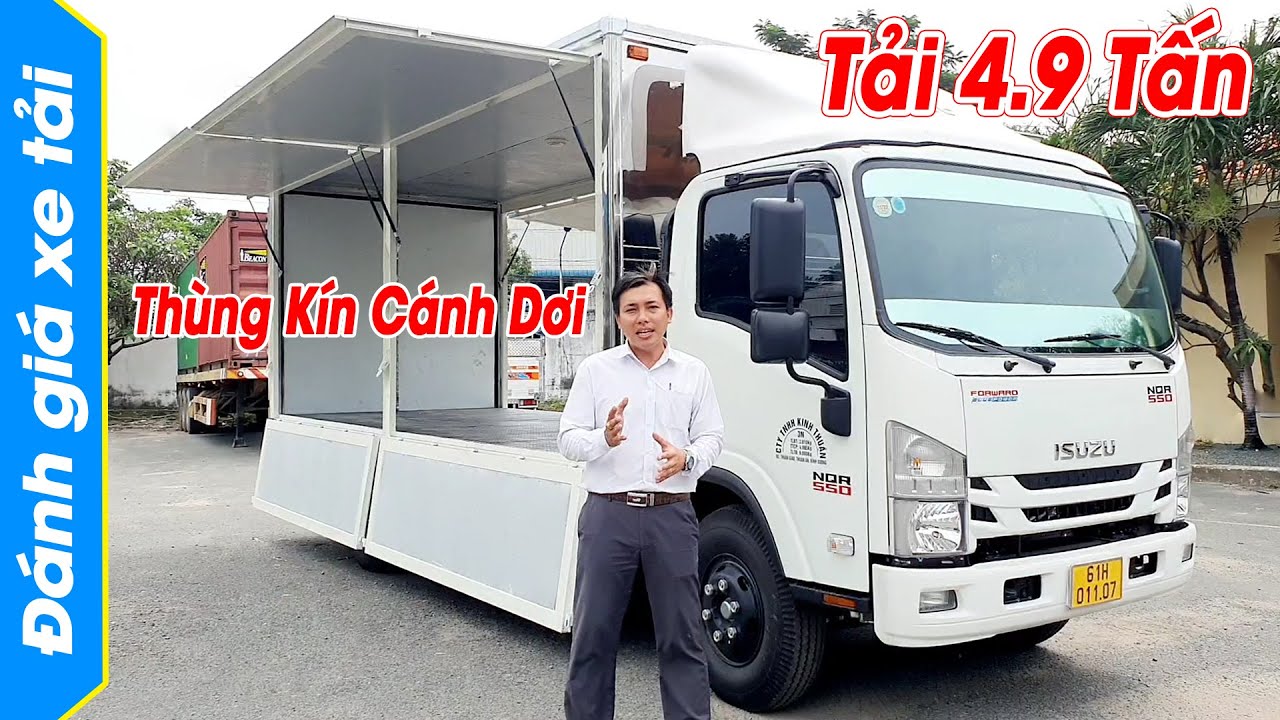 Ra Mắt Mẫu Xe Tải Isuzu 5T Thùng Kín Mở Cánh Dơi – Isuzu NQR550 Thùng Cánh Dơi