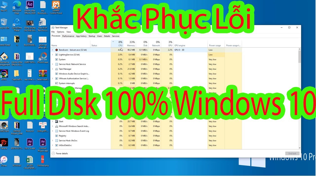 Sửa Lỗi Win 10 Full Disk 2020 | Khắc phục máy tính bị chậm , đơ giật lag.. cơ bản !